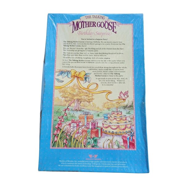 Vintage Talking Mother Goose Birthday Surprise Cassette Book Bonnet Sealed - Picture 2 of 9